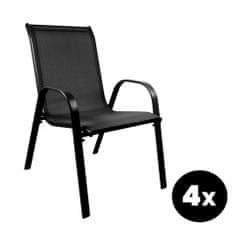 Aga 4x Záhradné stoličky MR4400BC-4 Čierna