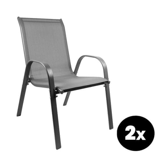 Aga 2x Záhradná stolička MR4400GY-2 Sivá