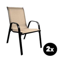 Aga 2x Záhradná stolička MR4400BE-2 Béžová