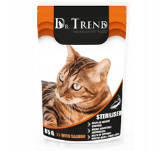 Dr.Trend DR. Trend kompletné mokré krmivo pre dospelé mačky po sterilizácii s lososom 12 x 85 g