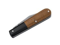 Böker Manufaktur 110943DAM Barlow Integral vreckový nôž 6,5 cm, čierno-hnedá, Micarta