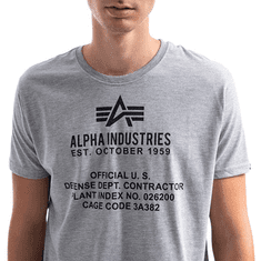 Alpha Industries  ALPHA FUNDAMENTAL T tričko pánske-S Šedá XL