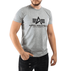 Alpha Industries  Pánske Tričko s krátkym rukávom Basic T-Shirt-S Šedá 2XL