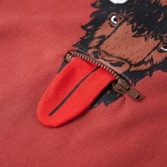 Vidaxl Detská mikina s kapucňou pálená červená 104