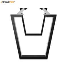 MetaloPro MetaloPro Stolové nohy kovové, stabilné stolové podnože, stolové nohy čierne, stolové podnože do jedálne - 170x70x72 cm