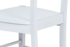 Autronic jedálenská stolička, biela/sedák drevený AUC-004 WT