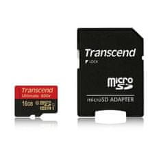 Transcend 16GB microSDHC (Class10) UHS-I 600x (Ultimate) MLC pamäťová karta (s adaptérom)
