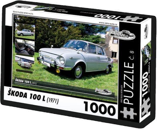 RETRO-AUTA© Puzzle č. 8 Škoda 100 L (1971) 1000 dielikov