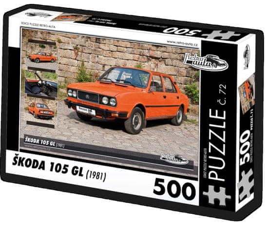 RETRO-AUTA© Puzzle č. 72 Škoda 105 GL (1981) 500 dielikov