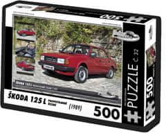 RETRO-AUTA© Puzzle č. 32 Škoda 125 L (1989) - pravostranné riadenie 500 dielikov