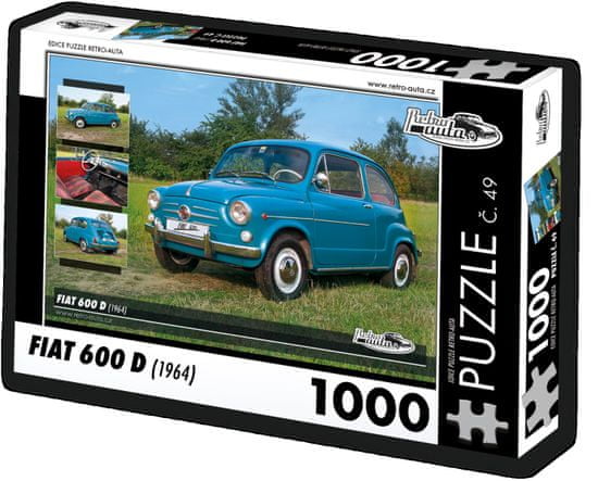 RETRO-AUTA© Puzzle č. 49 Fiat 600 D (1964) 1000 dielikov