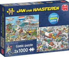 Jumbo Puzzle JvH Dopravný chaos a Lietadlom aj loďou 2x1000 dielikov