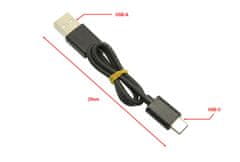 SEFIS nabíjací dátový kábel s konektormi USB-A a USB-C 29cm čierny