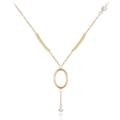 MINET Zlatý náhrdelník s bielym zirkónom Au 585/1000 1,95g