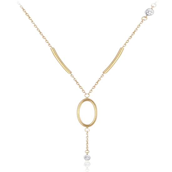 MINET Zlatý náhrdelník s bielym zirkónom Au 585/1000 1,95g
