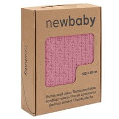 NEW BABY Bambusová pletená deka New Baby so vzorom 100x80 cm pink 