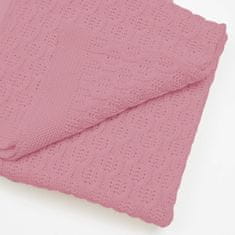 NEW BABY Bambusová pletená deka New Baby so vzorom 100x80 cm pink 