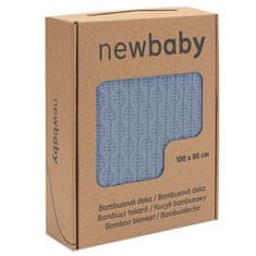 NEW BABY Bambusová pletená deka New Baby so vzorom 100x80 cm blue 
