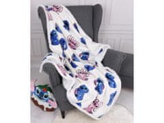 Disney DISNEY Andzia Stitch Biela deka/obliečka sherpa 120x150 cm OEKO-TEX