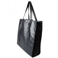 Vera Pelle Kabelky každodenné čierna Shopper Bag Genuine Leather A4