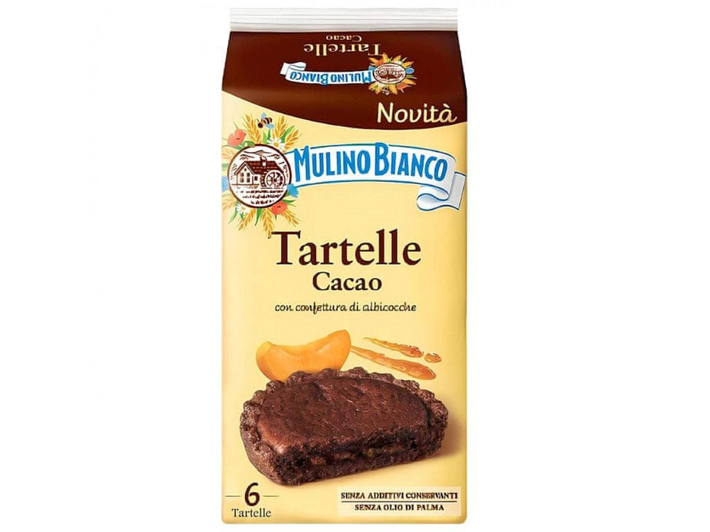 sarcia.eu MULINO BIANCO Tartelle - Kakaové tartaletky s marhuľovou plnkou 288 g 1 paczka