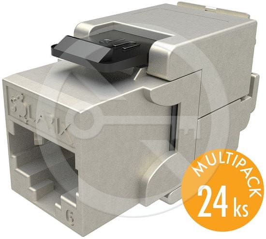Solarix SXKJ-6-STP-BK-SA - keystone CAT6 samořezný, multipack 24 ks