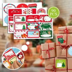 HOME & MARKER® 90 nálepiek na označovanie vianočných darčekov | GIFTAGS