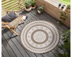 NORTHRUGS Kusový koberec Twin Supreme 105444 Linen kruh – na von aj na doma 140x140 (priemer) kruh