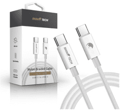 RhinoTech kábel s nylonovým opletom USB-C na USB-C 60W 1M RTACC384, biela
