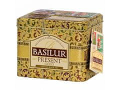 Basilur BASILUR Present Gold - čierny čaj vo forme lístkov v ozdobnej plechovke, vianočný čaj 100 g x12