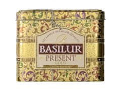 Basilur BASILUR Present Gold - čierny čaj vo forme lístkov v ozdobnej plechovke, vianočný čaj 100 g x12