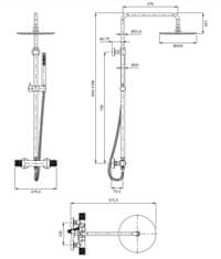 Omnires Contour termostatický sprchový stĺp antracyt /at/ (CT8044AT)