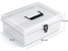 nabbi Plastový úložný box NUF4L - priehľadná / čierna