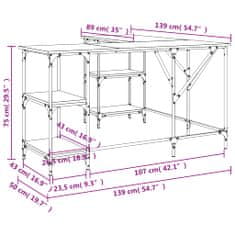 Vidaxl Stôl sivý dub sonoma 139x139x75 cm kompozitné drevo