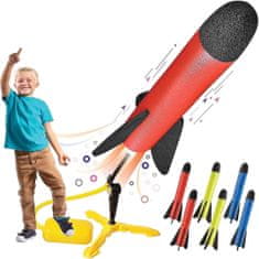 JOJOY® Lietajúci penový raketomet pre deti + 3 penové rakety a podložka | ROCKETUP