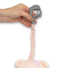 Baby Mix Detská plyšová hračka s hracím strojčekom a klipom Medvedík ružová