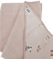 EKO Osuška na kúpanie s kapucňou bavlnená My farma Powder pink 100x100 cm