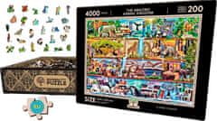 Wooden city Drevené puzzle Úžasné kráľovstvo zvierat 2v1, 4000 dielikov
