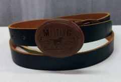 Mustang  KOŽENÝ UNISEXOVÝ OPASOK Leather Buckle Belt Hnedá 95