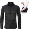 VIVVA® Košeľa, ktorá sa nekrčí – pánska elastická nekrčivá košeľa – čierna, S/M | BRILLSHIRT