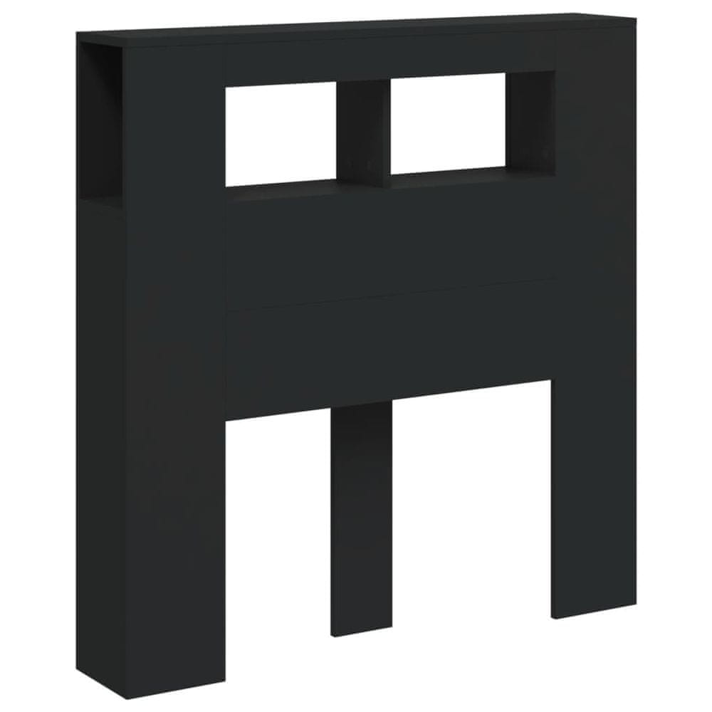 Vidaxl Čelo s LED čierne 100x18,5x103,5 cm kompozitné drevo