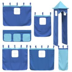 Vidaxl Závesy pre poschodovú posteľ s vežou modré polyester