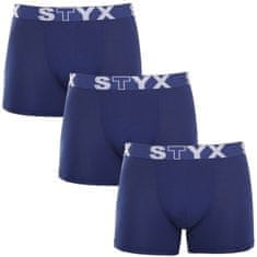 Styx 3PACK pánske boxerky long športová guma tmavo modré (3U968) - veľkosť XL