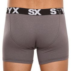 Styx 3PACK pánske boxerky long športová guma tmavo šedé (3U1063) - veľkosť S