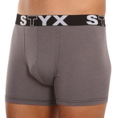 Styx 3PACK pánske boxerky long športová guma tmavo šedé (3U1063) - veľkosť L