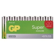 GP Alkalická batéria GP Super Alkaline LR03 (AAA), 20 ks