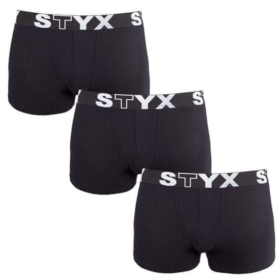 Styx 3PACK detské boxerky športová guma čierne (3GJ960)