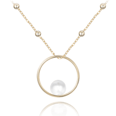 MINET Zlatý náhrdelník s prírodnou perlou Au 585/1000 1,90g