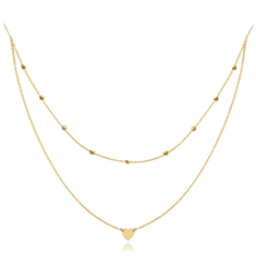 MINET Dvojitý zlatý náhrdelník so srdcom Au 585/1000 1,85g