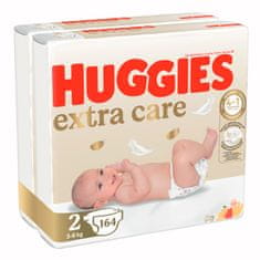 Huggies mesačné balenie Extra Care Newborn č.2 - 164 ks - rozbalené